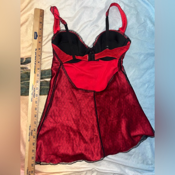 Victoria’s Secret Little Red Lace Slip Dress with Push Up Bra 🌵34C - Picture 5 of 7